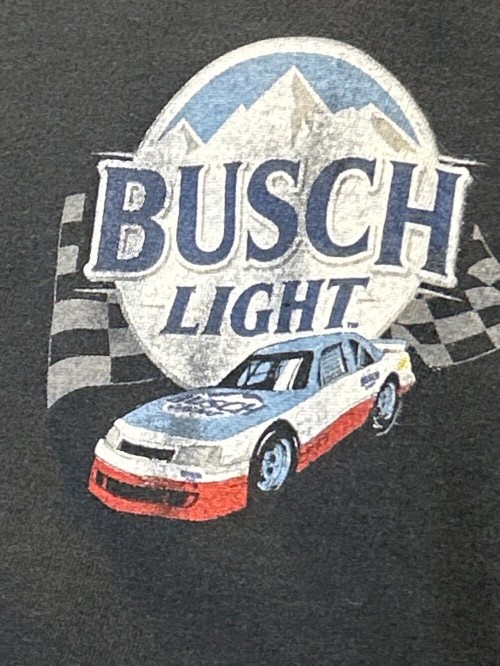 Busch Light Racing Team Mens XXL Black Cotton T-Shirt Car Graphic Front & Back - Picture 3 of 7